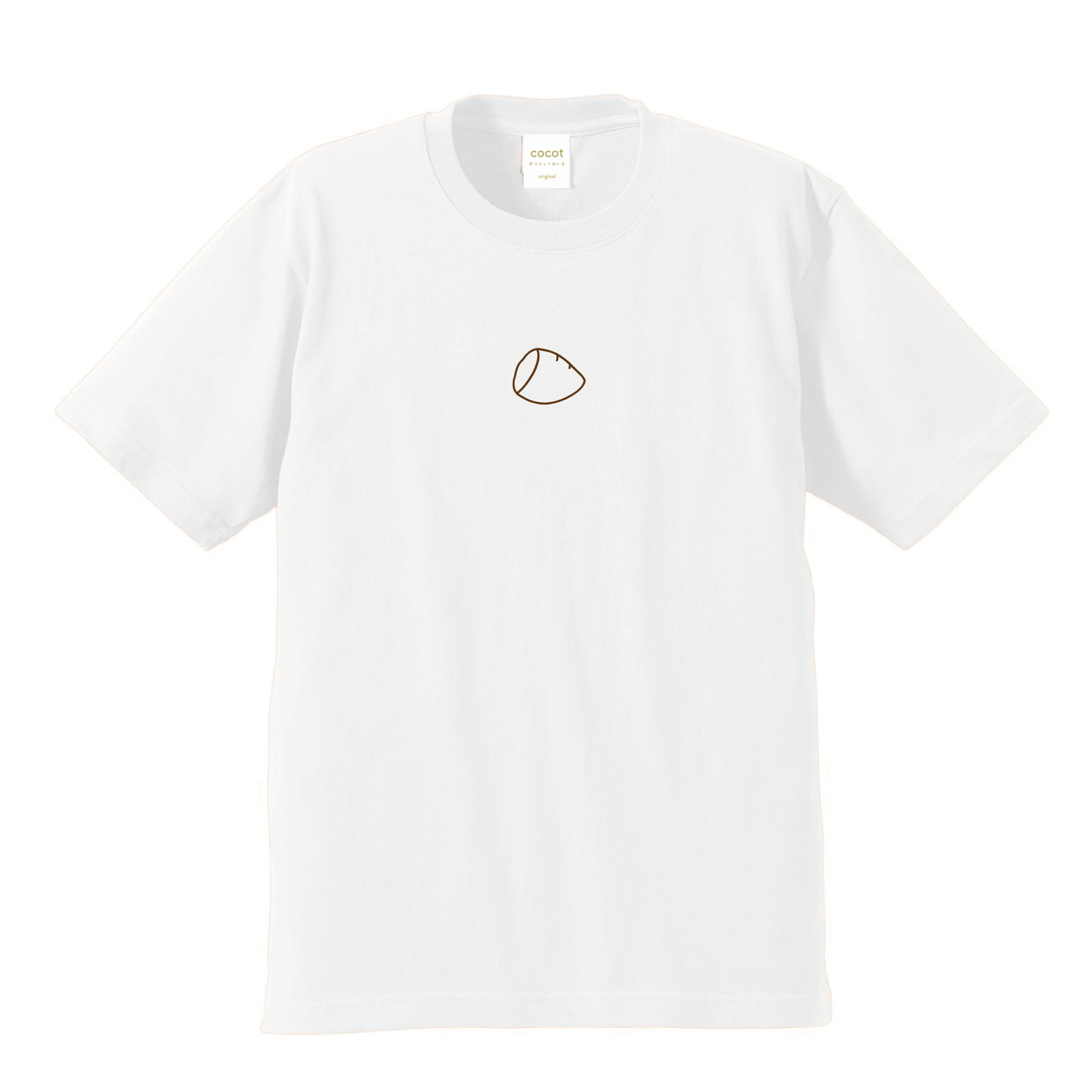 おいもくんTシャツ【さつまいも・焼き芋好きのための服】シンプル/色:バニラホワイト【綿100%】