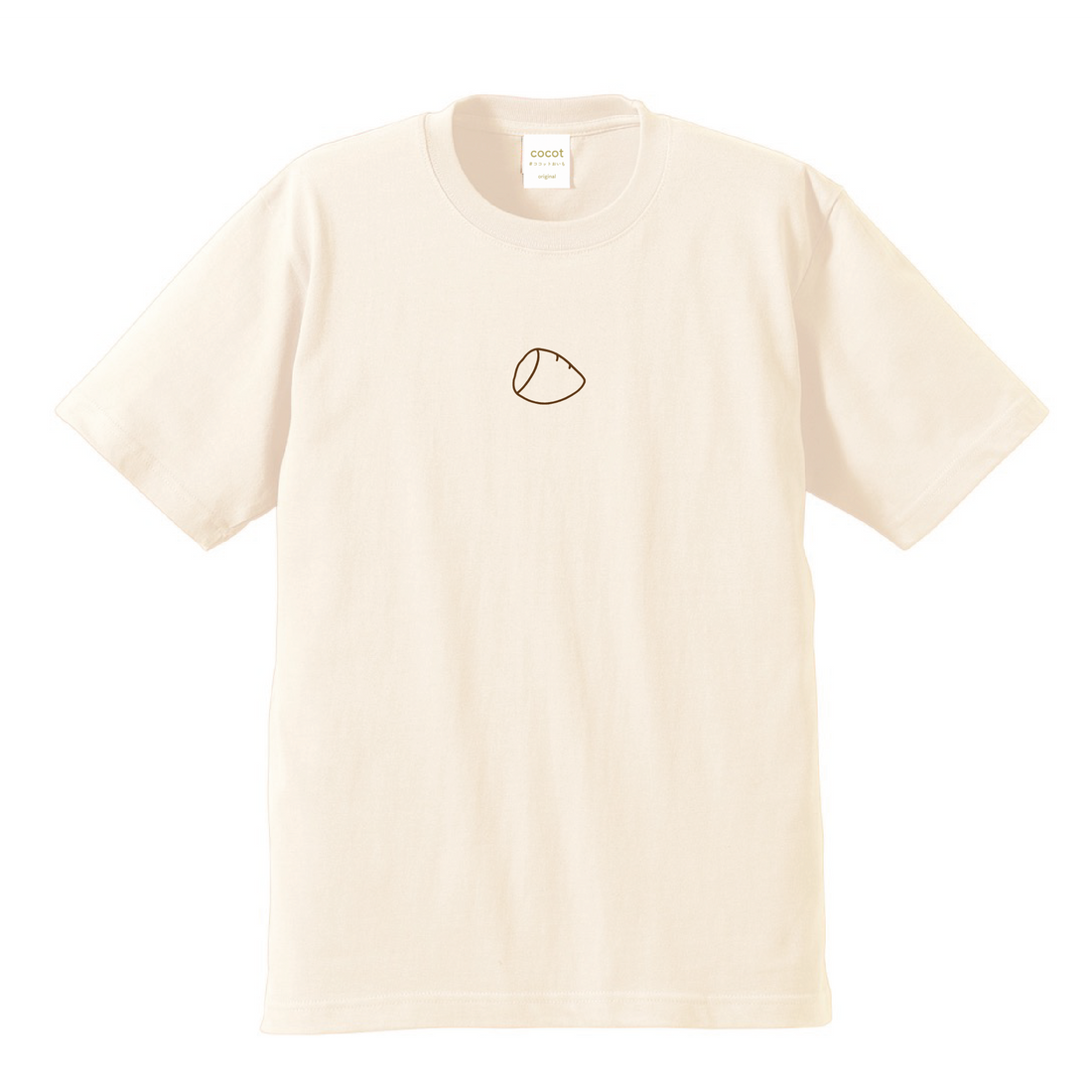 おいもくんTシャツ【さつまいも・焼き芋好きのための服】シンプル／色：アイボリー【綿100％】
