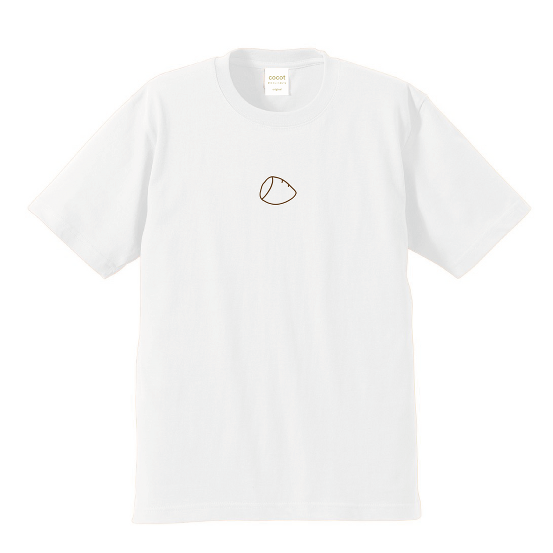 おいもくんTシャツ【さつまいも・焼き芋好きのための服】シンプル／色：バニラホワイト【綿100％】